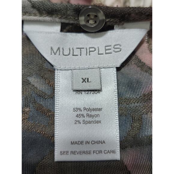Mutiples‎ Sz XL Embroidered Burnout Tunic Top Watercolor Button Detailing - Picture 6 of 7